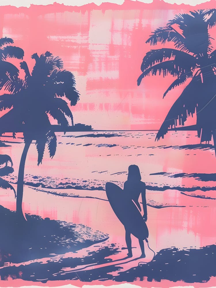 Surfer At Sunset