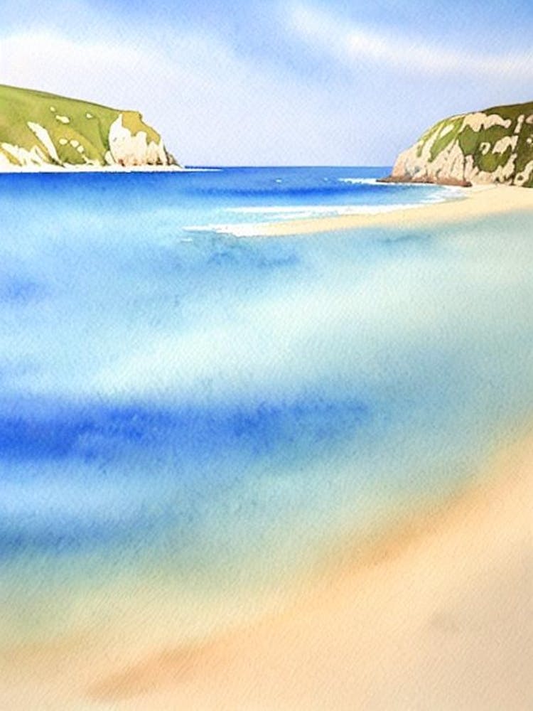 Durdle Door Beach 3, Dorset Watercolour
