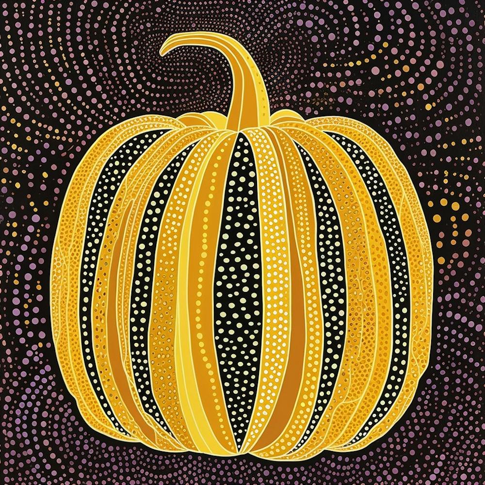 Yayoi Kusama Inspiré Citrouille Noir et Jaune 1