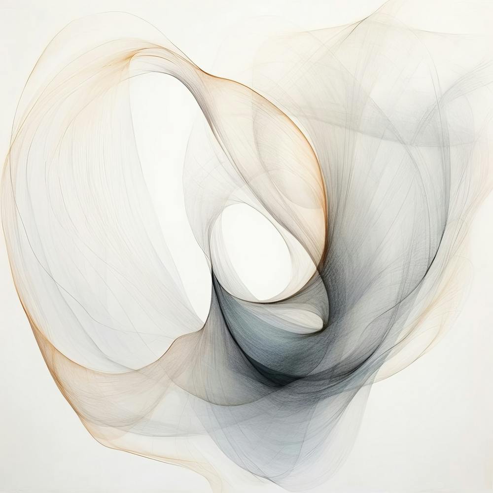Abstract Organic Minimalist Gray Brown Splash In Muted Colors 8