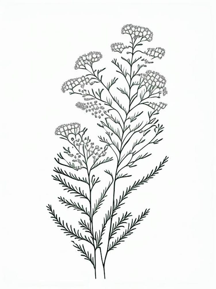 Shepherd S Purse Herb William Morris Inspired Line Drawing 2