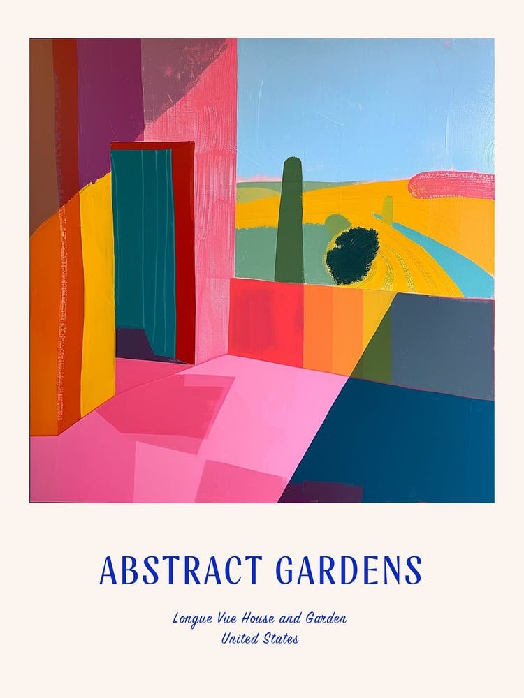Colourful Gardens Longue Vue House And Garden Usa 1 Blue Poster