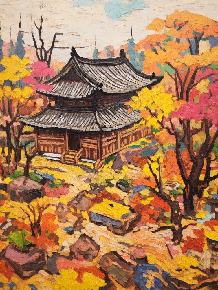 Autumn Gardens Painting Tofuku Ji Japan 3