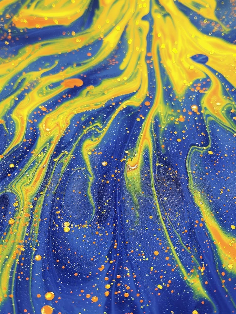 Blue And Yellow Swirls 3