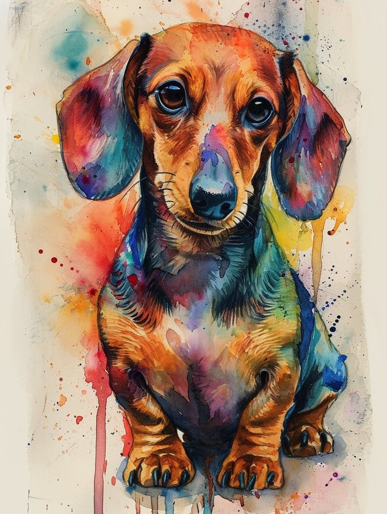Dachshund Watercolor Painting 3