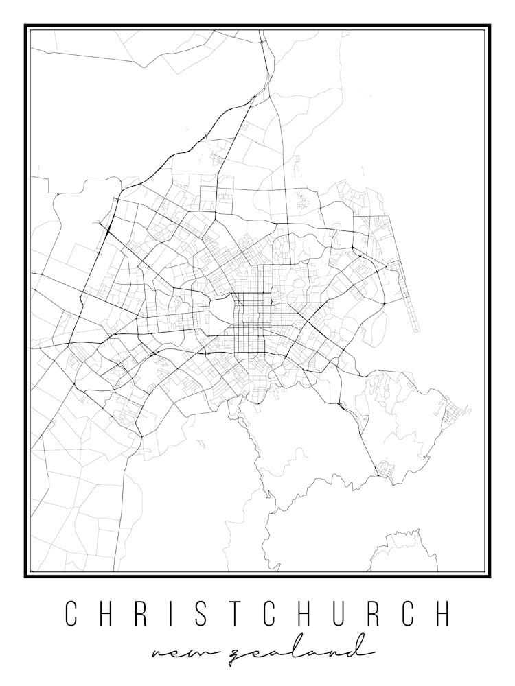 Christchurch New Zealand Street Map