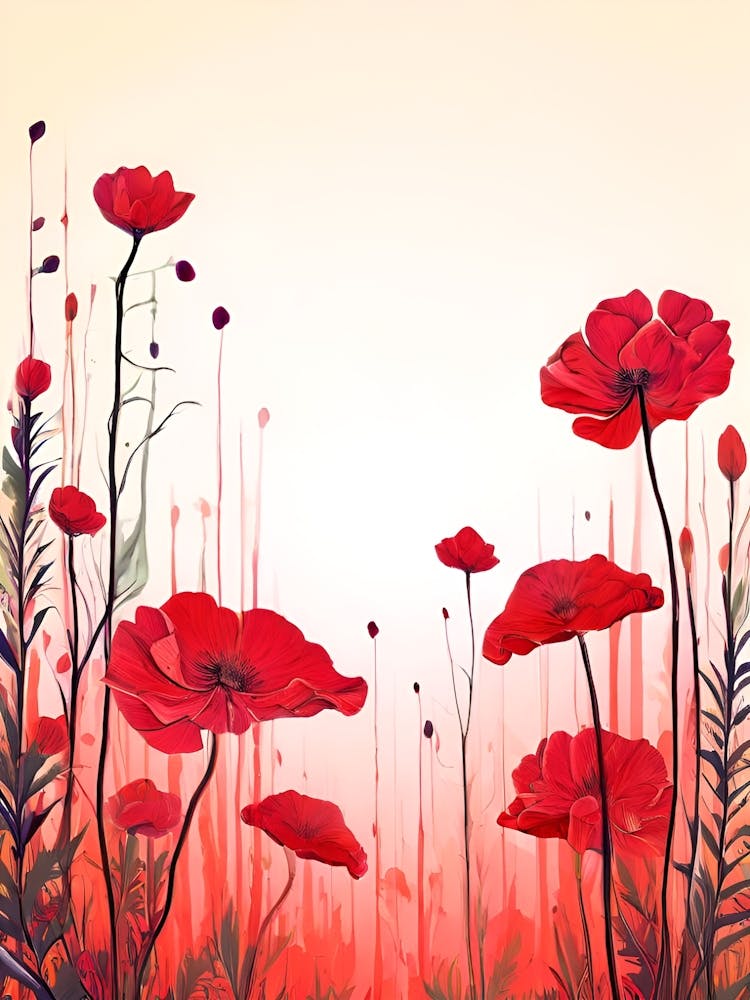 Rote Mohnblumen Hintergrund