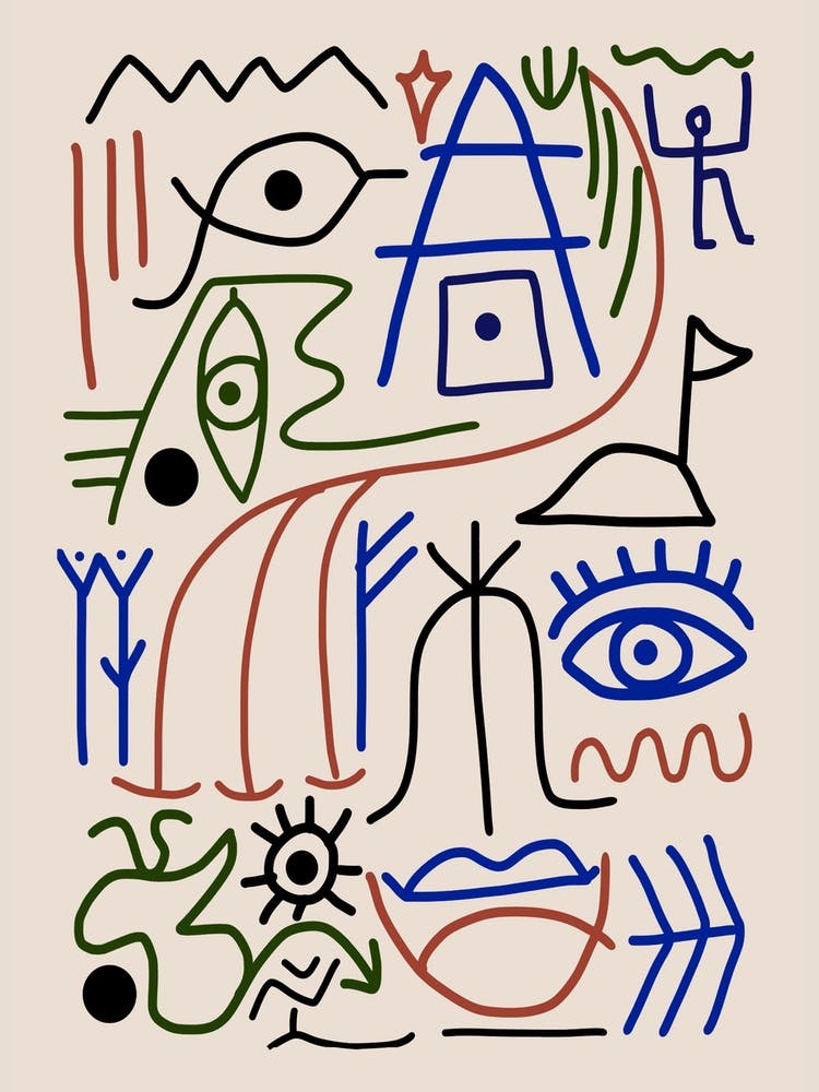 Line Art Bizarre Ancient Symbol