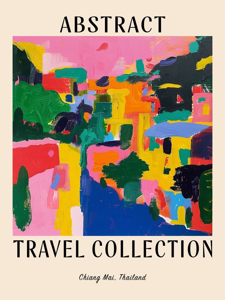 Abstract Travel Collection Poster Chiang Mai Thailand 3