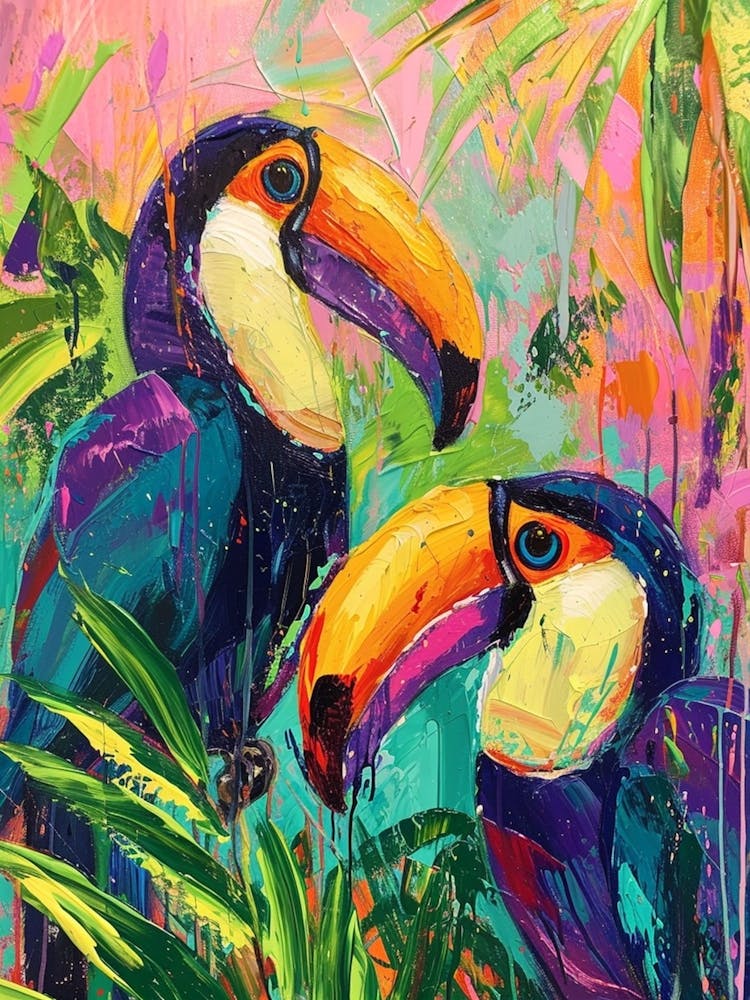 Colourful Toucan Brushstrokes 1