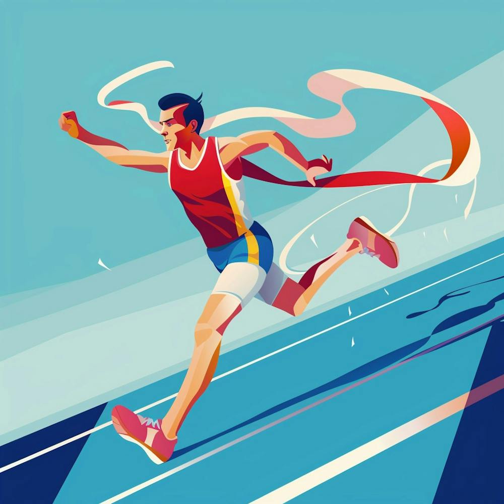 Athlete Running On The Track