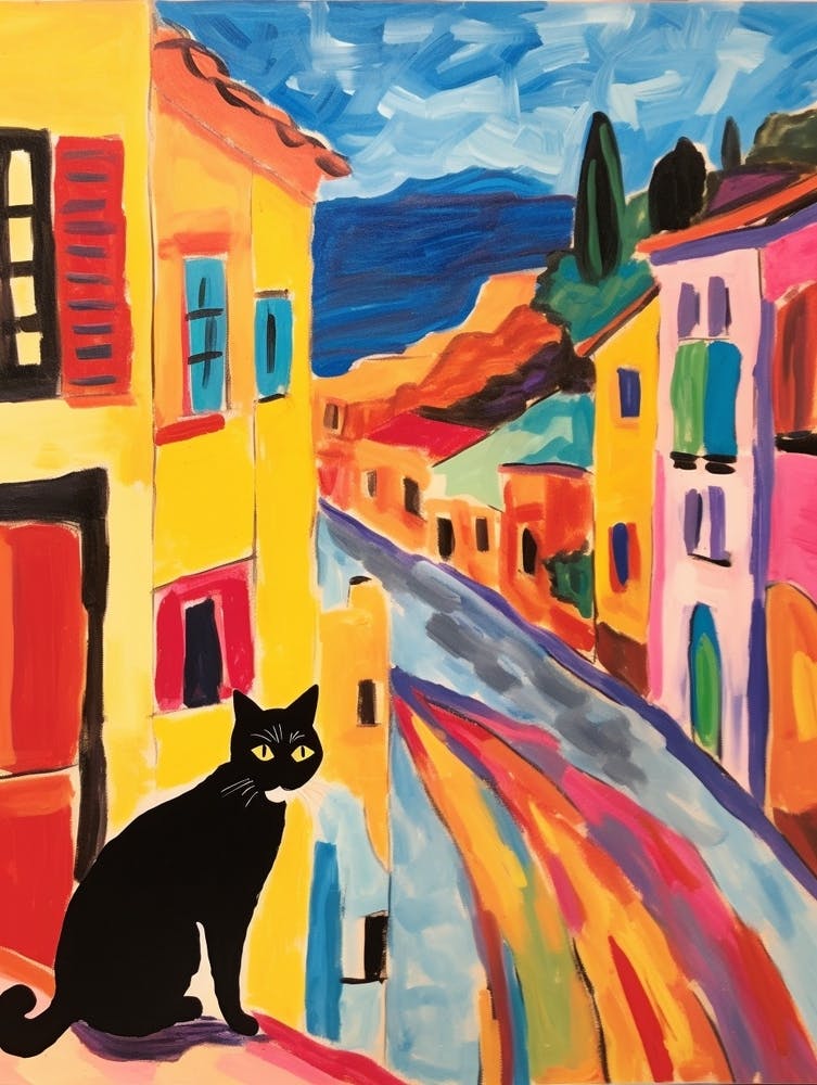 Painting Of A Cat In Izmir Turkey 2