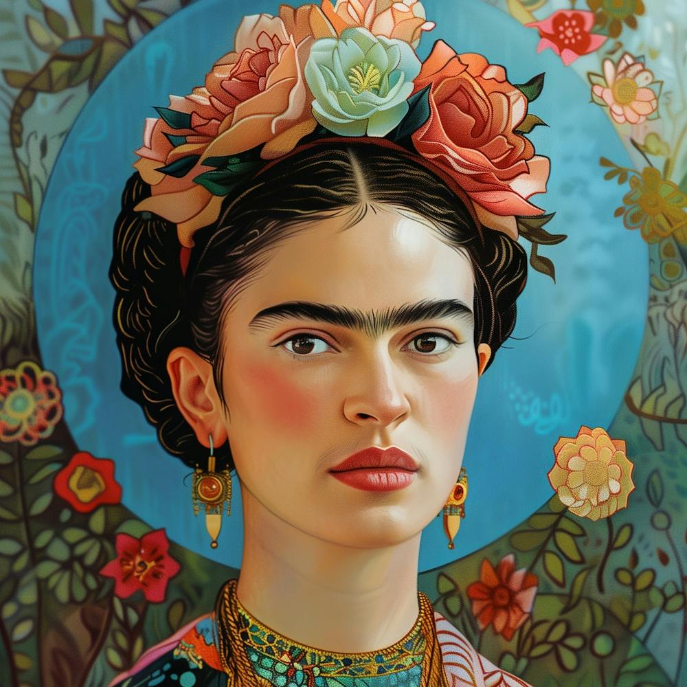 Frida Kahlo pastel art
