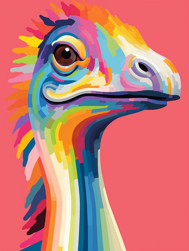 Colourful Dinosaur Therizinosaurus