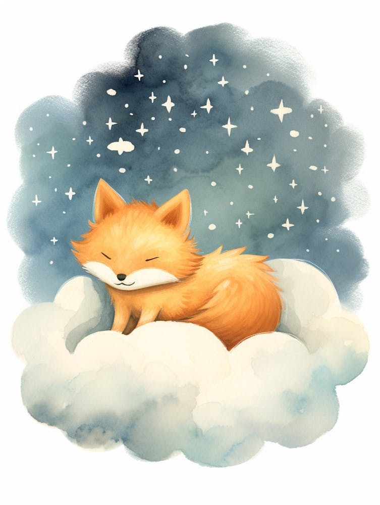 Baby Fox 1 Sleeping In The Clouds