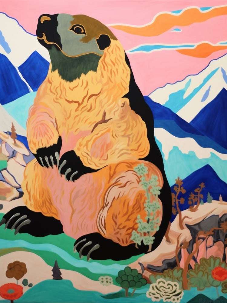 Maximalist Animal Painting Marmot 2