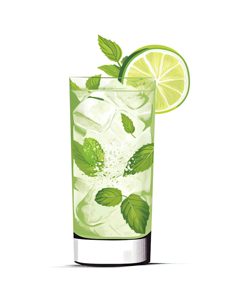 Illustration Mojito Floral Infusion Cocktail 4
