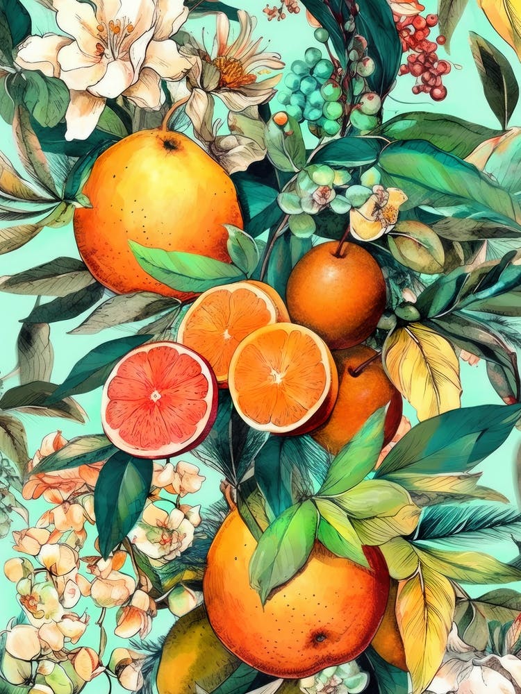 Oranges And Flowers nature flora