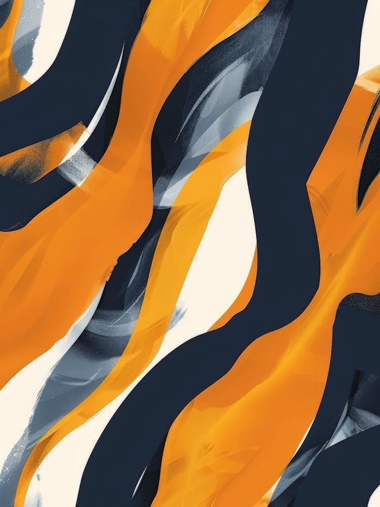 Orange And Black Abstract Painting 4