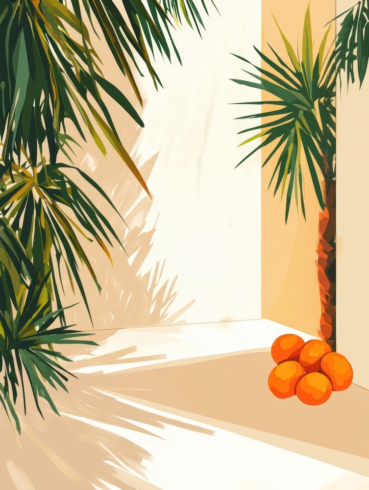 Palm Tree And Oranges 1