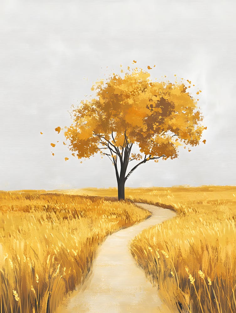 Tree In The Field Canvas Print