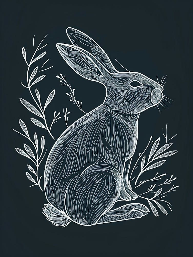 Argente Rabbit Minimalist Illustration 4