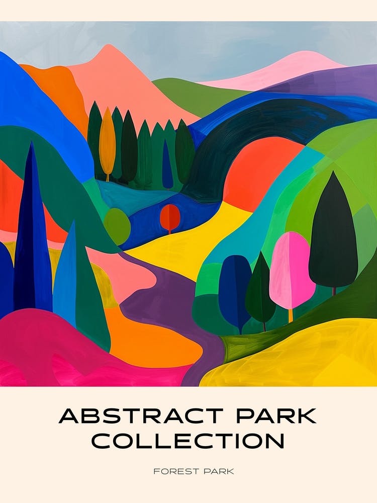 Abstract Park Collection Poster Forest Park Portland 2