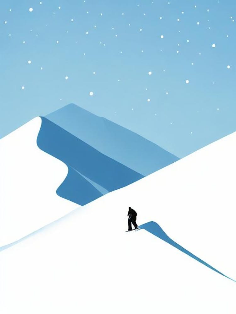 Portillo, Chile Minimal Skiing Poster