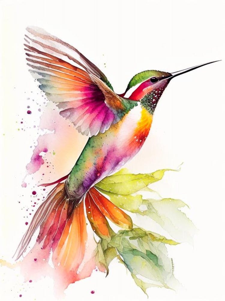 Fiery Throated Hummingbird Cute Neon 3