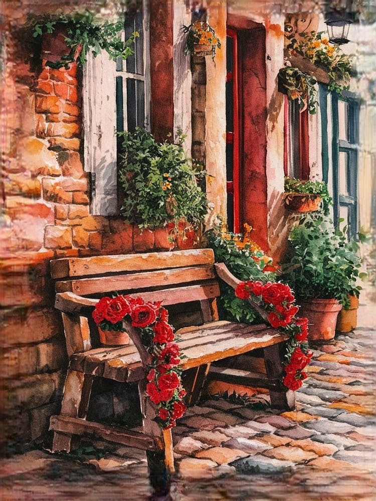 Bench In Front Of The House