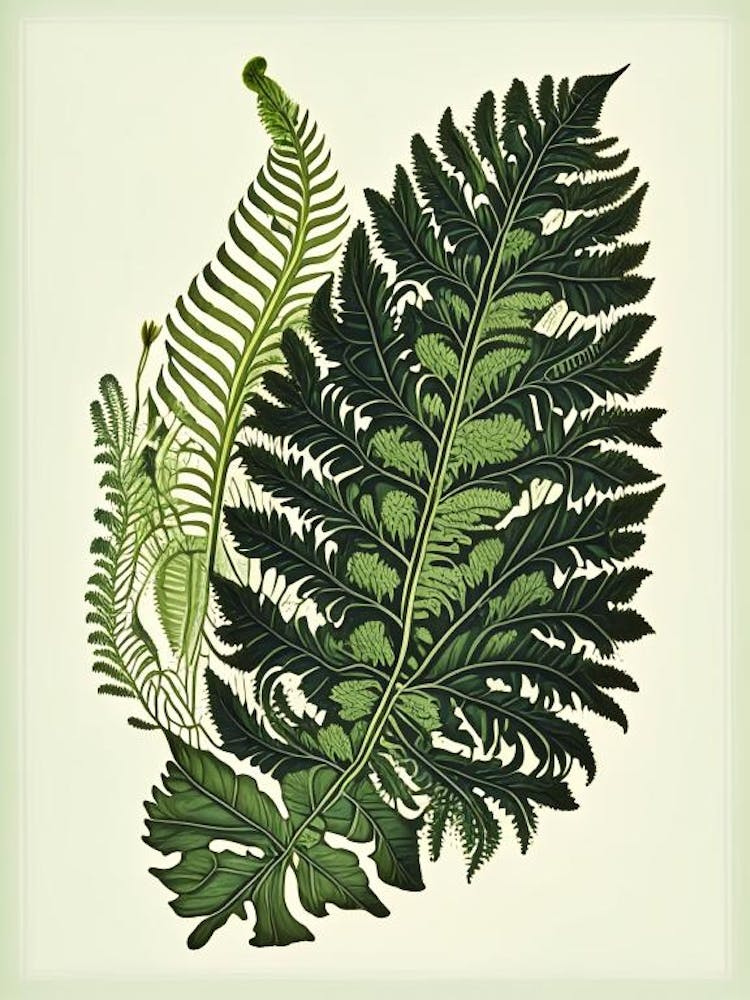 Walking Fern 1 Vintage Botanical Poster