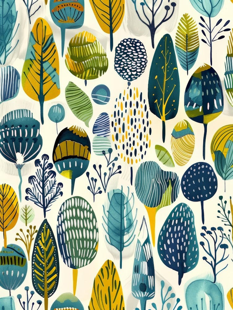 Trees On A White Background