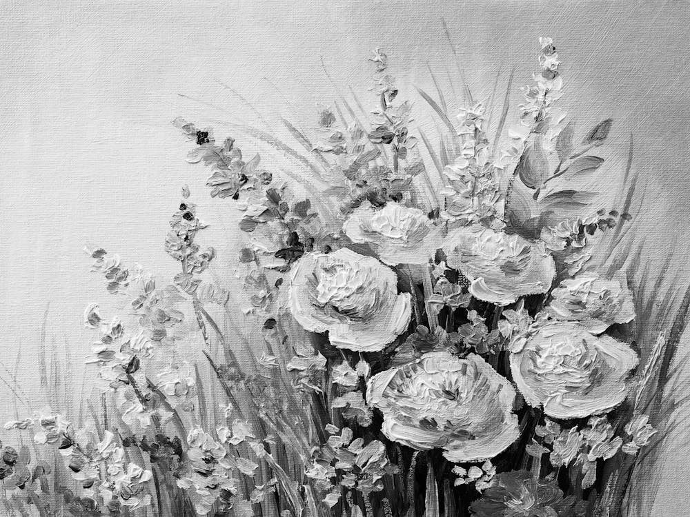 Schwarz-Weiße Blumen 105