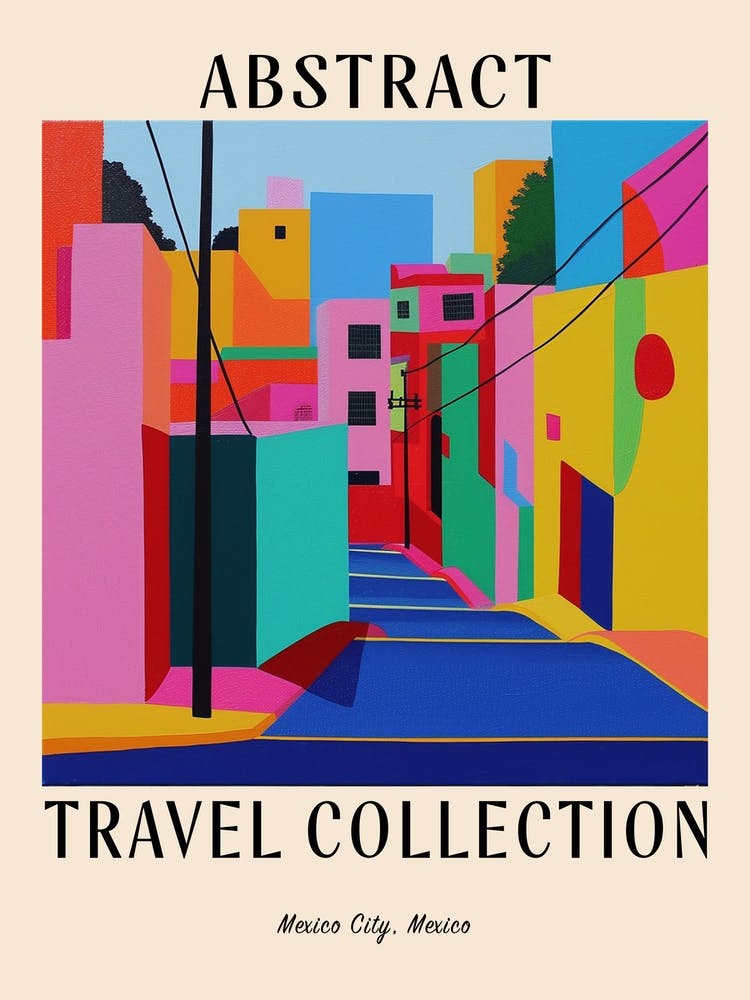 Abstract Travel Collection Poster Mexico City Mexico 1