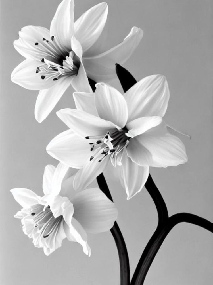 Daffodils B&W Pencil 1 Flower