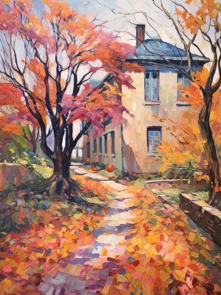 Autumn Gardens Painting Dumbarton Oaks Usa 1