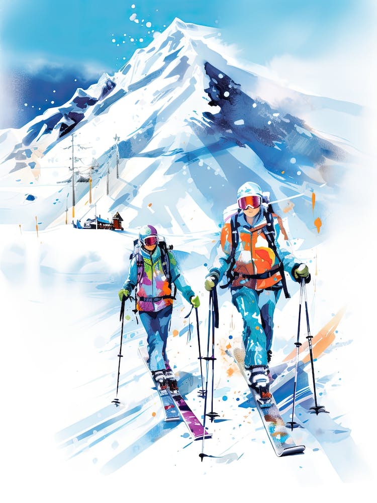 Gudauri   Georgia, Ski Resort Illustration 0