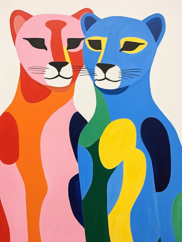 Farbenfrohe Kinder-Tierkunst – Puma 2