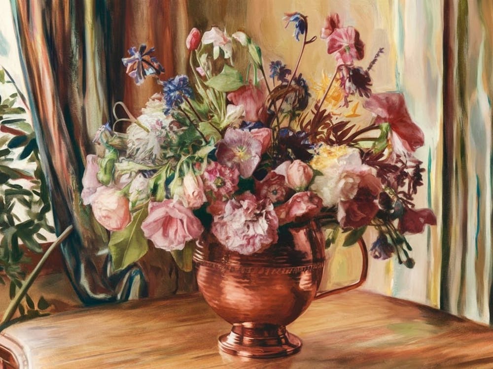 Flowers In A Copper Vase