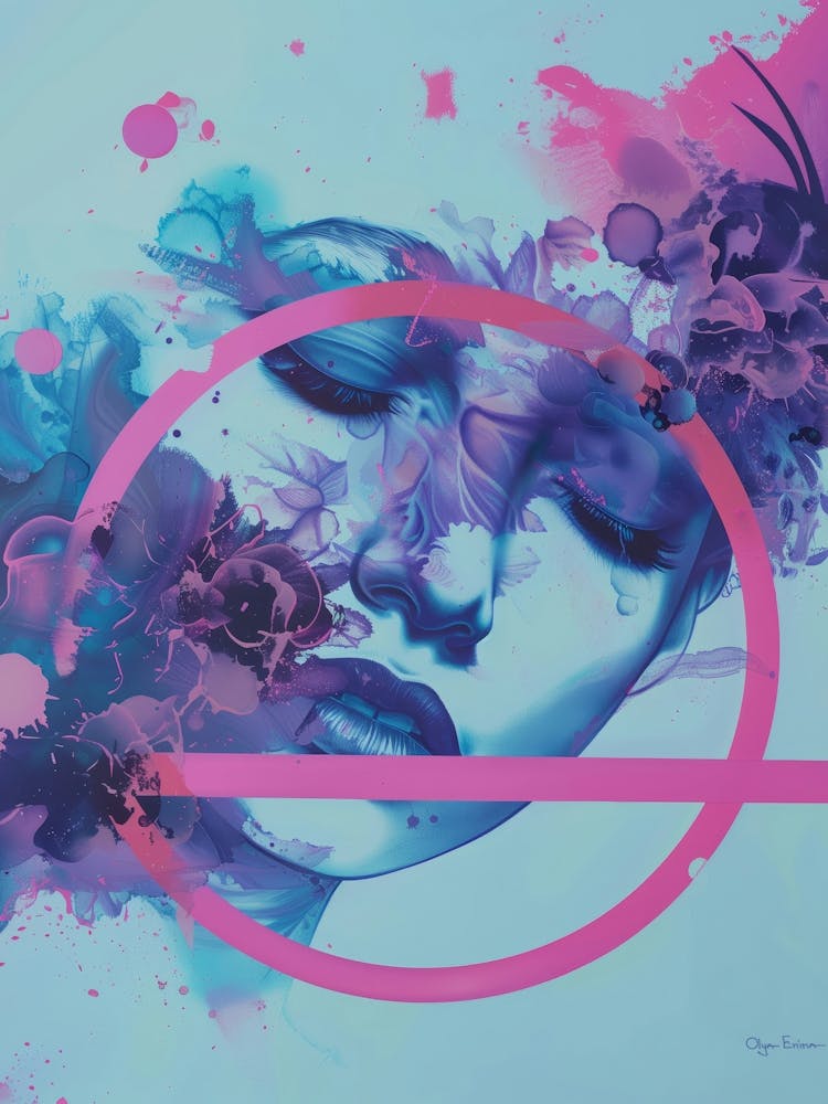 Abstract floral woman portrait