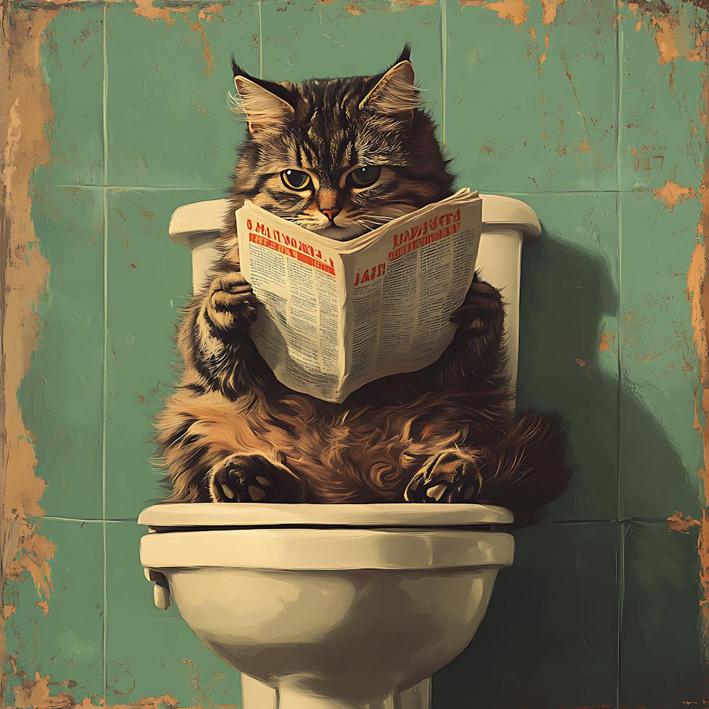 Cat Reading Newspaper 6