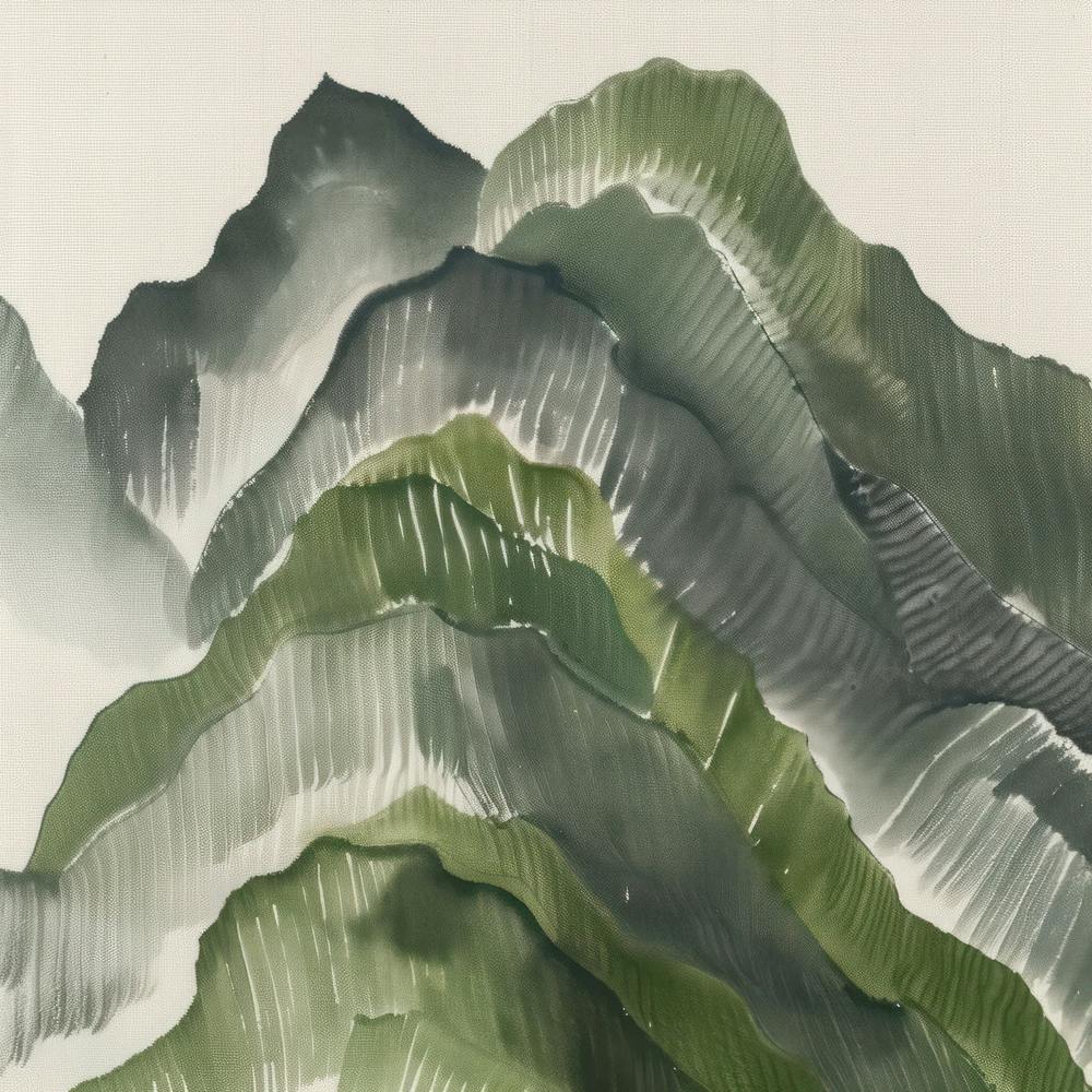 Japanese Watercolour Of Mount Myogi 3