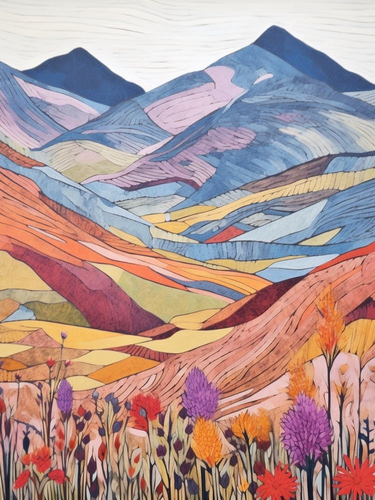 Aonach Beag Scotland 1 Colourful Mountain Illustration