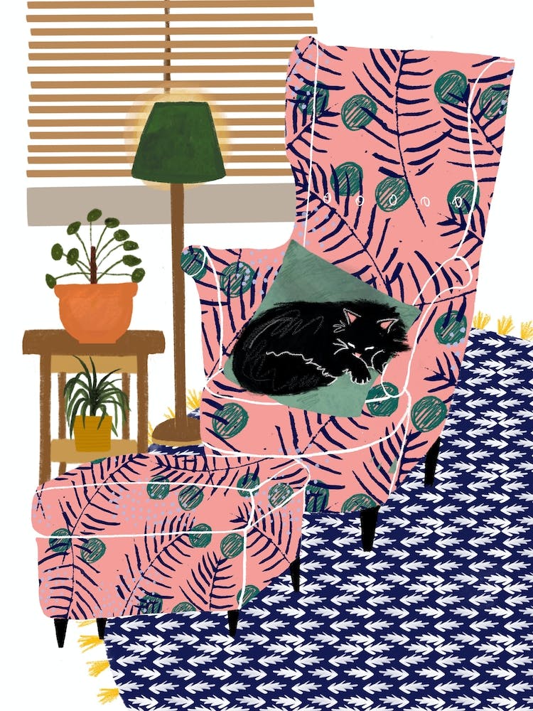 Cat in Chair Print