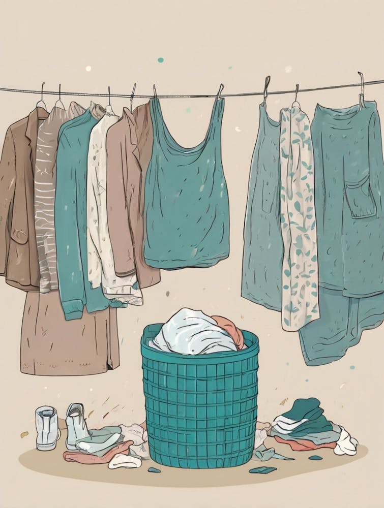Vêtements Sur Une Corde à Linge