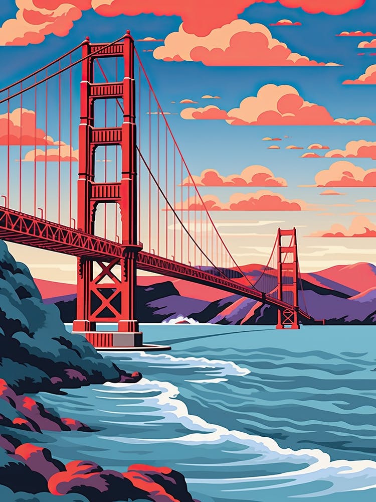 Golden Gate Bridge San Francisco Colourful 2