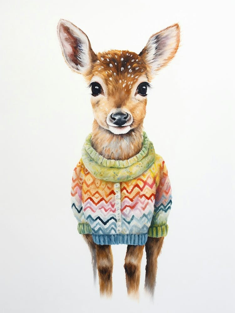 Baby Animal Wearing Sweater Fawn 2