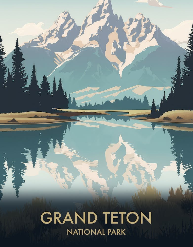 Teton National Park Vintage Travel Poster 8