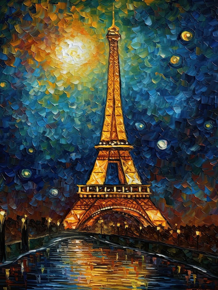 Eiffelturm Paris Frankreich Vincent Van Gogh Stil 11