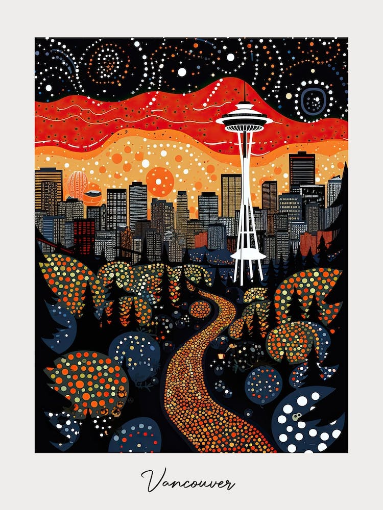 Poster Of Vancouver, Illustration In The Style Of Pop Art 4